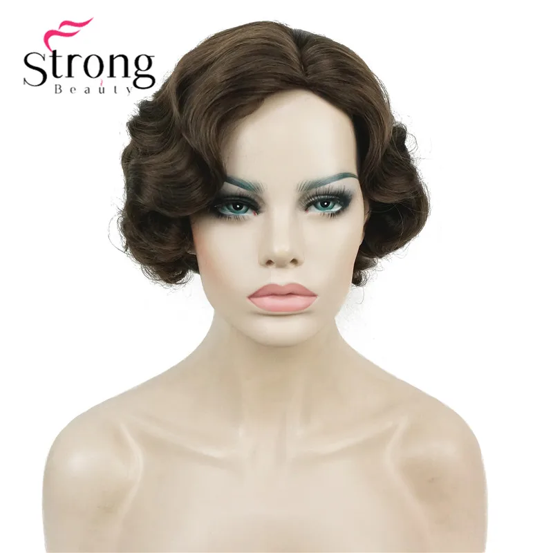 StrongBeauty 1920's Flappers Короткий Палец Волна светильник блонд полный синтетический парик