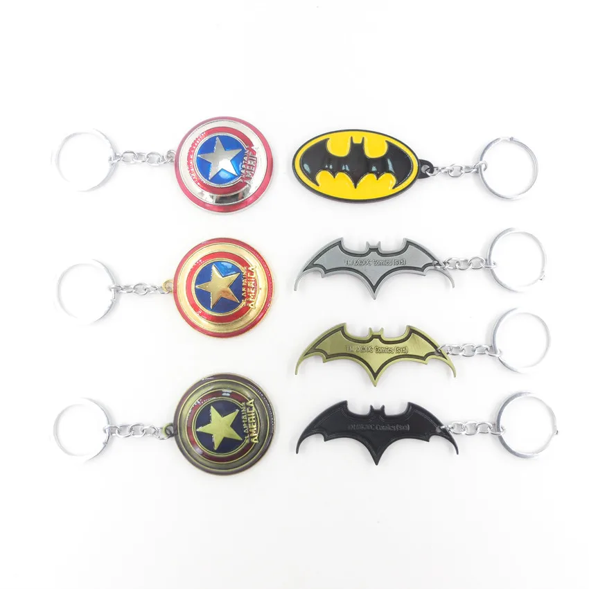 Модный металлический Капитан Америка брелок со щитом для женщин и мужчин Бэтмен