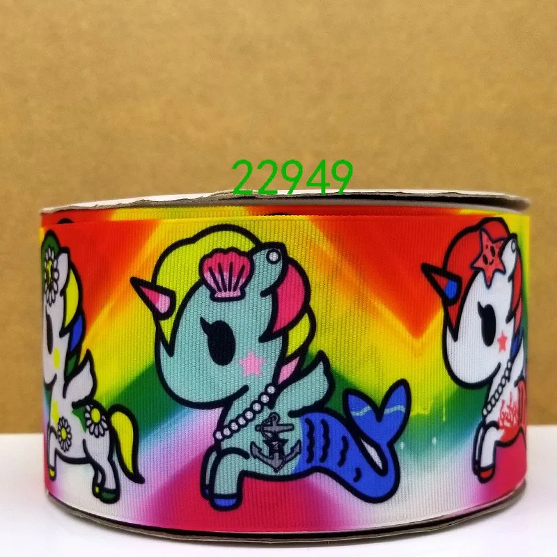 Бесплатная доставка 50 ярдов мультфильм печатных grosgrain ленты 22949 | Дом и сад