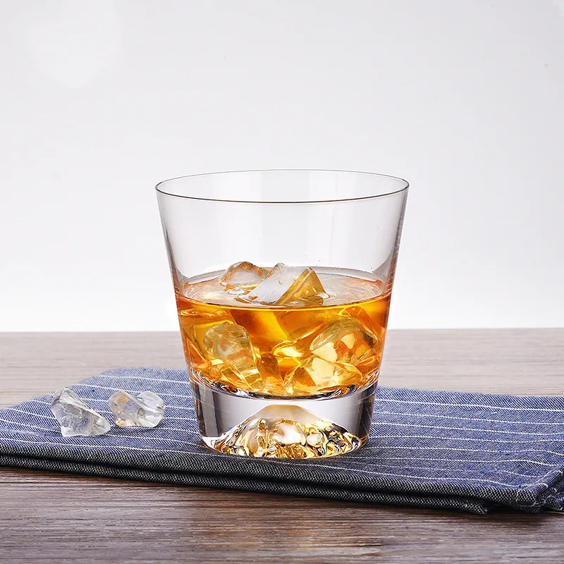 Mount Fuji Japan Competitive Crystal Glass Transparent Snow Mountain Originality Thick Soles Foreign Wine Brandy Liquor Cup Mug|wine brandy|shot