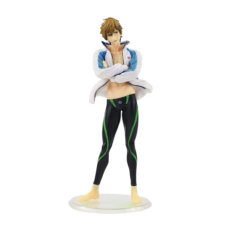 25 см 2 стиля аниме бесплатно! Iwatobi swim Club Харука нанасе Тачибана Макото ПВХ фигурка модель игрушки куклы мальчики лучшие подарки