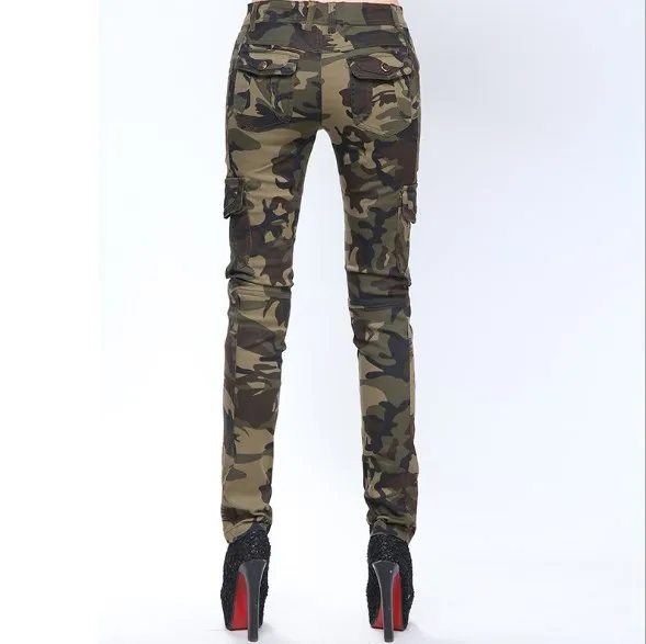 Брюки-карго женские хлопковые облегающие джоггеры камуфляжные брюки армейские