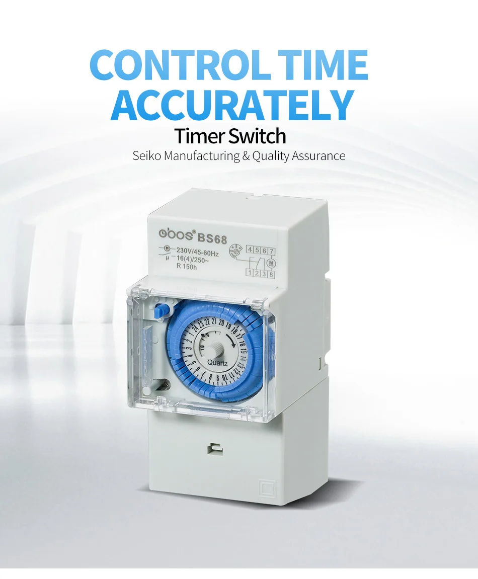 OBOS100V~ 220 V AC din-рейка 48 раз вкл/выкл 24 часа таймер с минимальным установочным блоком 30 минут механический мини-переключатель времени