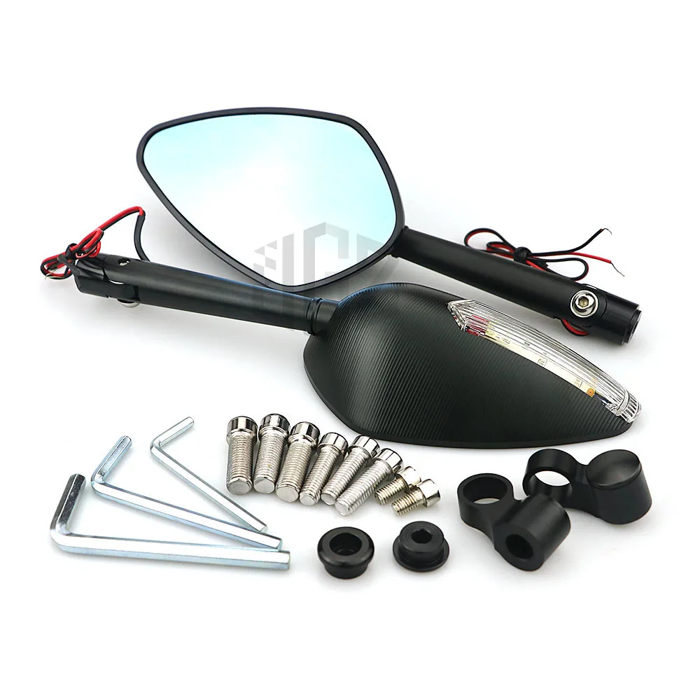 Мотоцикл CNC алюминиевый руль заднего вида боковые зеркала с светодиодный