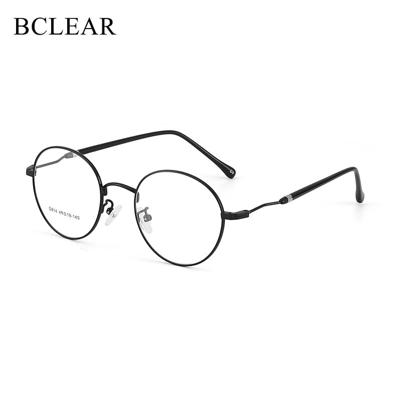 Мужские и женские большие круглые очки BCLEAR металлическая оправа для очков в