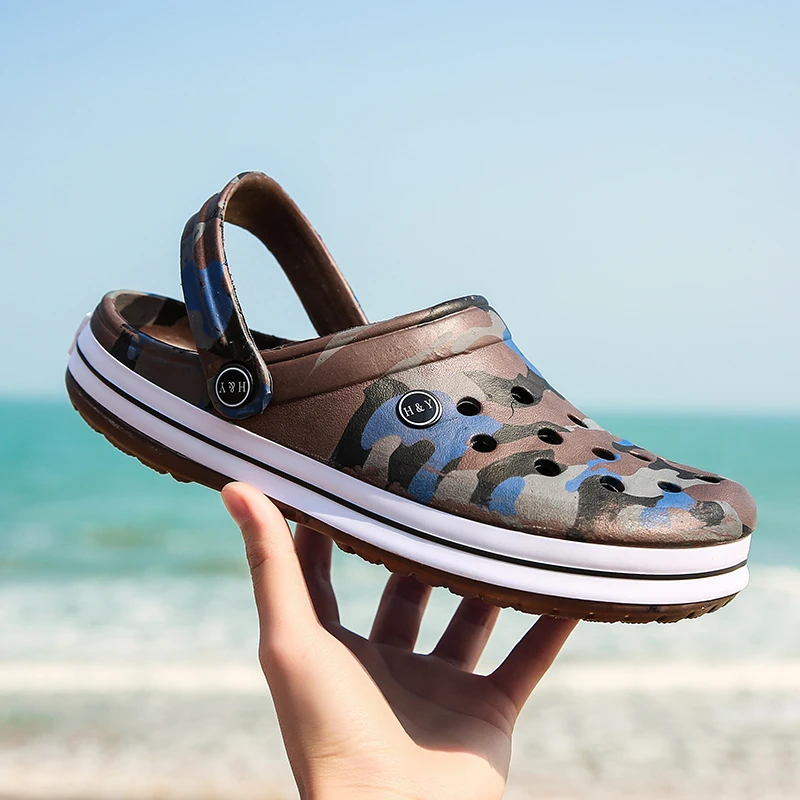 Горячая Для мужчин сандалии отрытые туфли мужской Crocse Сабо Sandalias Zapatos de Hombre с рисунком «крокодил» Туфли-сандалии, мужские тапочки новые