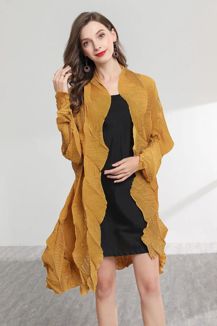 LANMREM 2020 Новая модная женская одежда плиссированная Асимметричная открытая