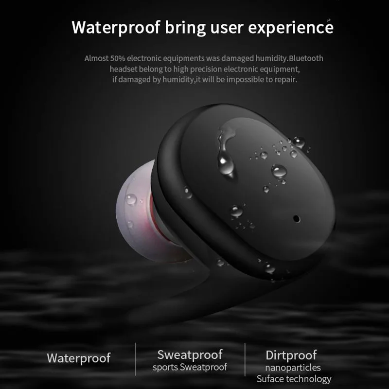 S9100 In-Ear Earphones Wireless Bluetooth earbuds IPX5 Waterproof with Mic and Touch control for XiaoMi iphone HTC phones | Электроника