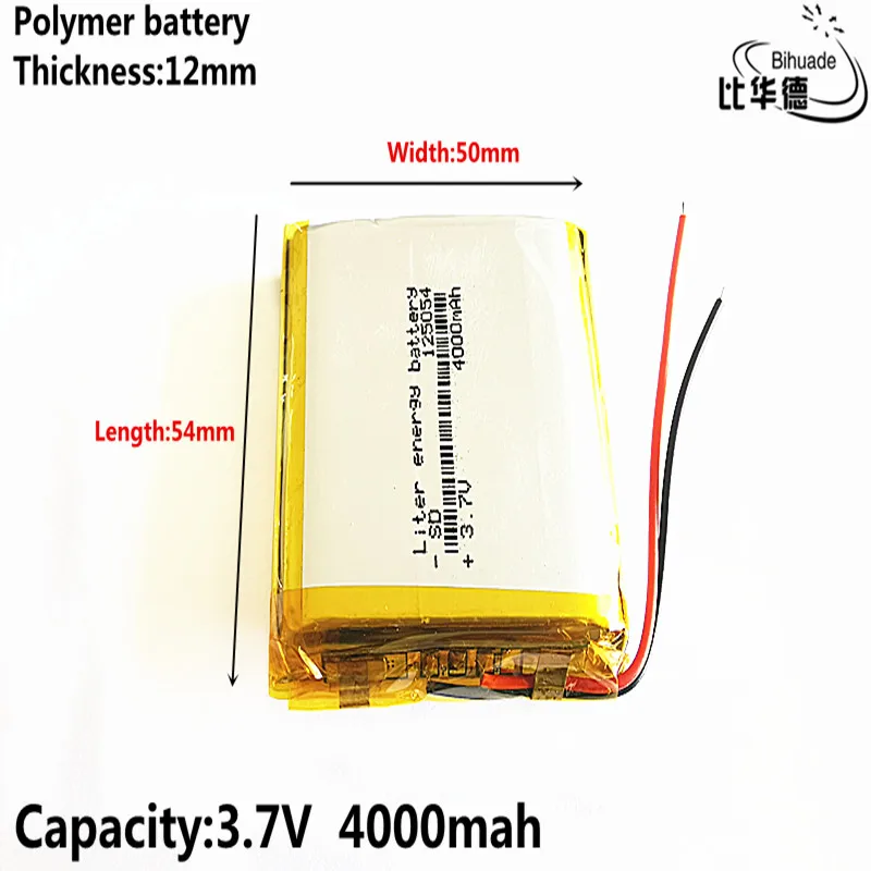 3 7 V 4000mAh 125054 литий полимерные MP3 MP4 навигационные инструменты маленькие