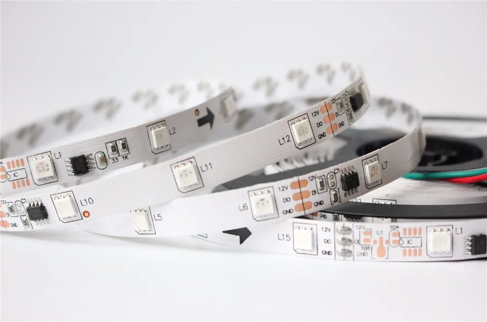 Светодиодная лента с чипом 1903 IC 5050 12 В постоянного тока цифровая RGB цвета мечты 133