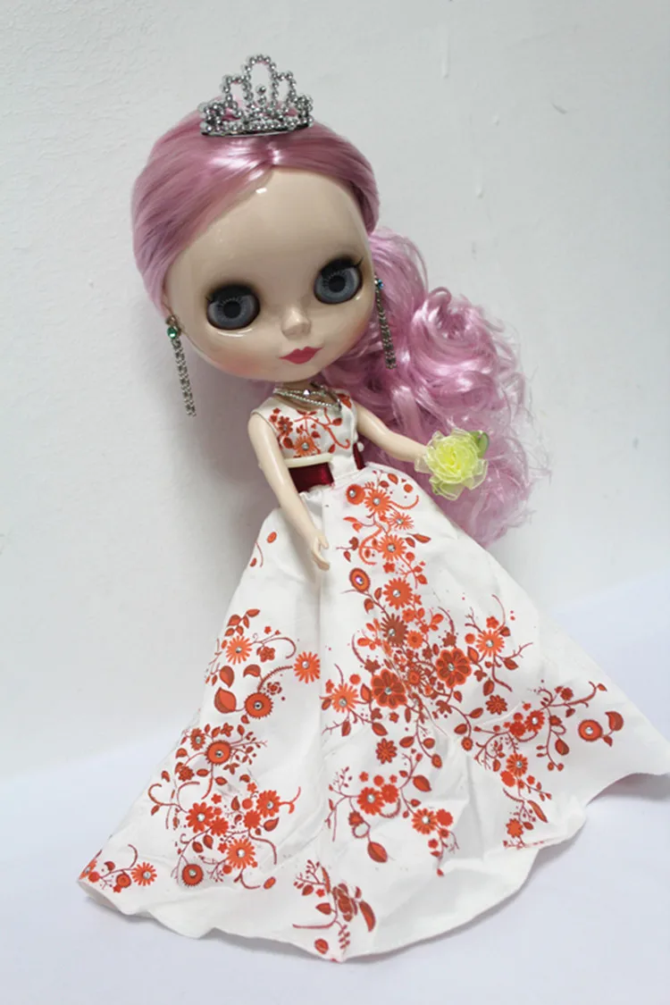 Кукла Blygirl Blyth с розовыми вьющимися волосами № 1/6 обычное тело 7 суставами кукла