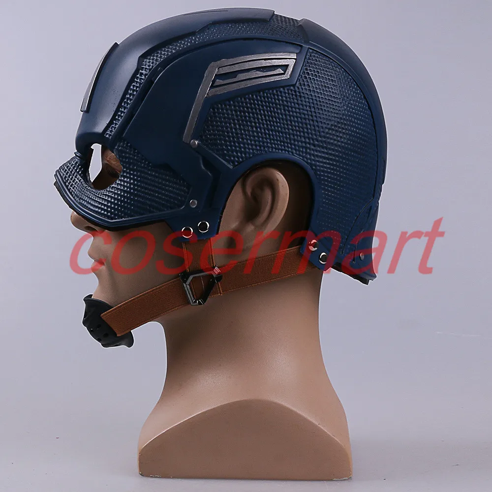 Cos Movie Superhero Captain America Helmet Cosplay Steven Rogers PVC Man Adult Halloween Costumes Party Prop