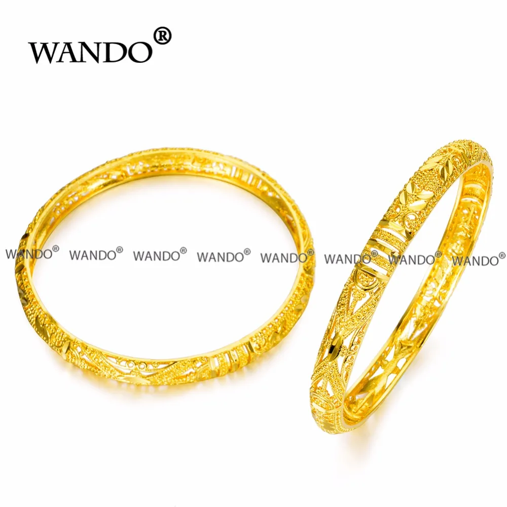 WANDO 2 шт./лот африканские ювелирные изделия с изображением ярких золотых цветов браслет в дубайском стиле африканских браслет из нитей, Эфиопии ювелирных изделий b51