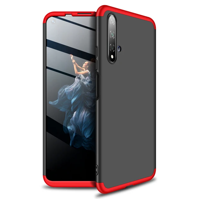 red and black Koosuk 3-in-1 Back Cover For Huawei Honor 20 Pro Honor20 Lite PC Hard Matte Phone Protection Case Coque - Цвет: red and black