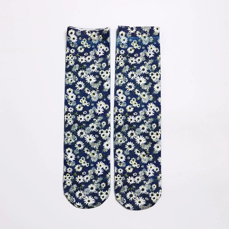 Золотой Новинка, милые женские гольфы с 3D принтом, socken damen, модные женские забавные женские носки с котом, 30 см, художественные носки, забавные носки - Цвет: Золотой