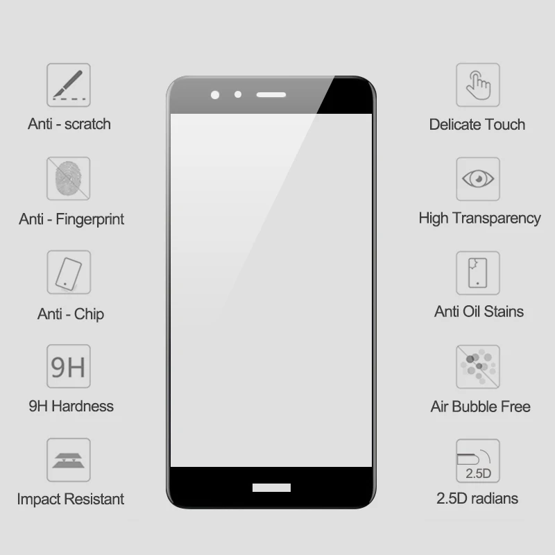 Полное покрытие из закаленного стекла для Huawei P10 Lite защитное стекло на экран