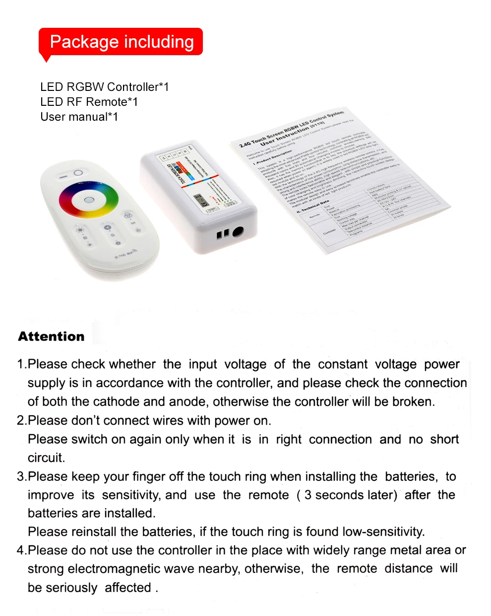 Сенсорный экран RGB/RGBW светодиодный контроллер DC12-24V 2,4G беспроводной RF контроллер с пультом дистанционного управления для RGB RGBW светодиодный светильник 5050