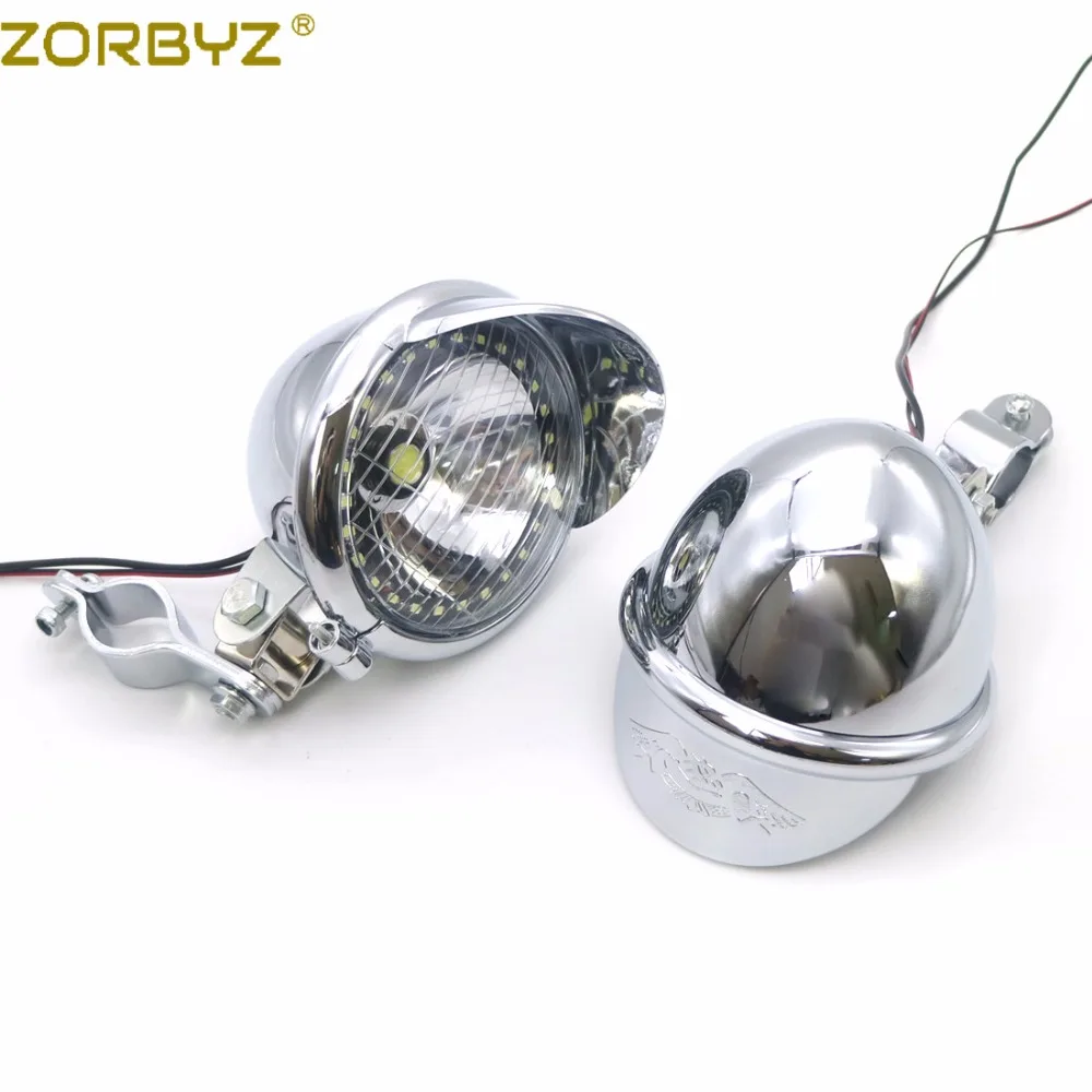 ZORBYZ мотоцикл хром прохождение противотуманный фонарь Ангел глаз свет с рулоном абажур-куб бар крепление для труб кронштейн зажим