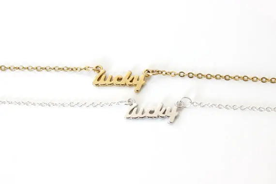 Простой браслет Lucky Word крошечные штампованные счастливые буквы браслеты на удачу