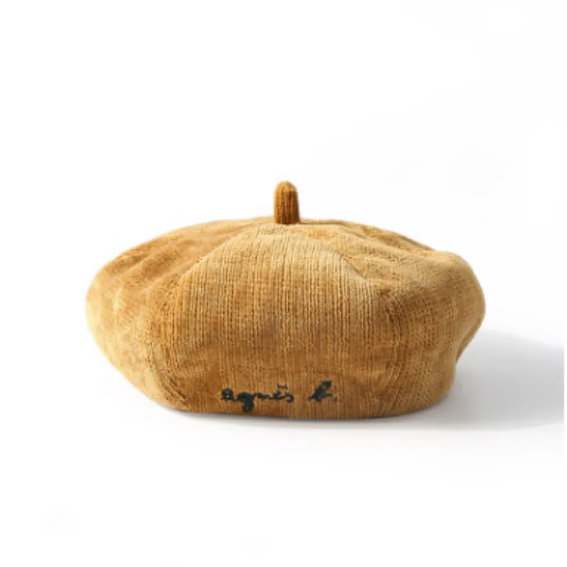 Модная детская Вельветовая шляпа для девочек Однотонная теплая зимняя шапка в