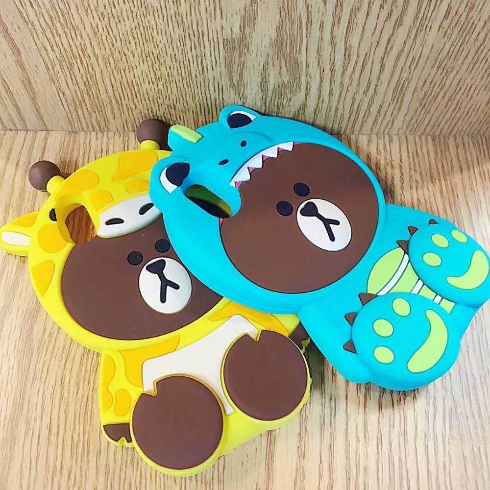 Korean Cartoon Cute 3D Bear Case for Apple iPhone XR XS Max Soft Silicon Protective Shell Cover 6S 7 8 Plus X |