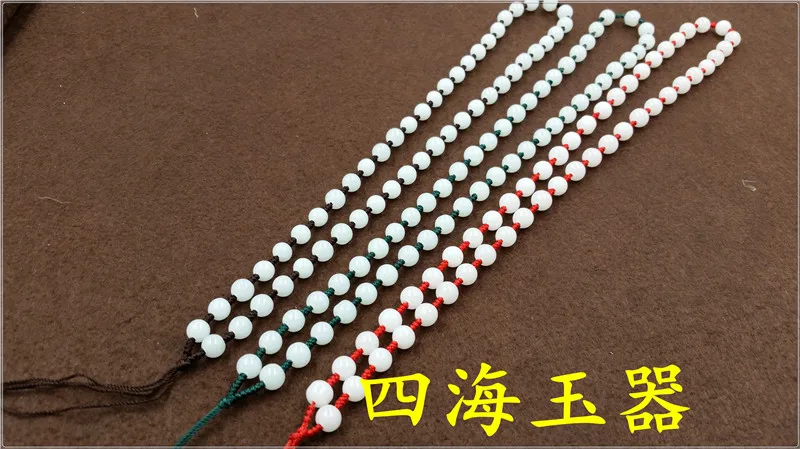 Новая ручная плетеная цепочка из нефрита 8 мм на шею|chain beads necklace|chain necklacechain c |