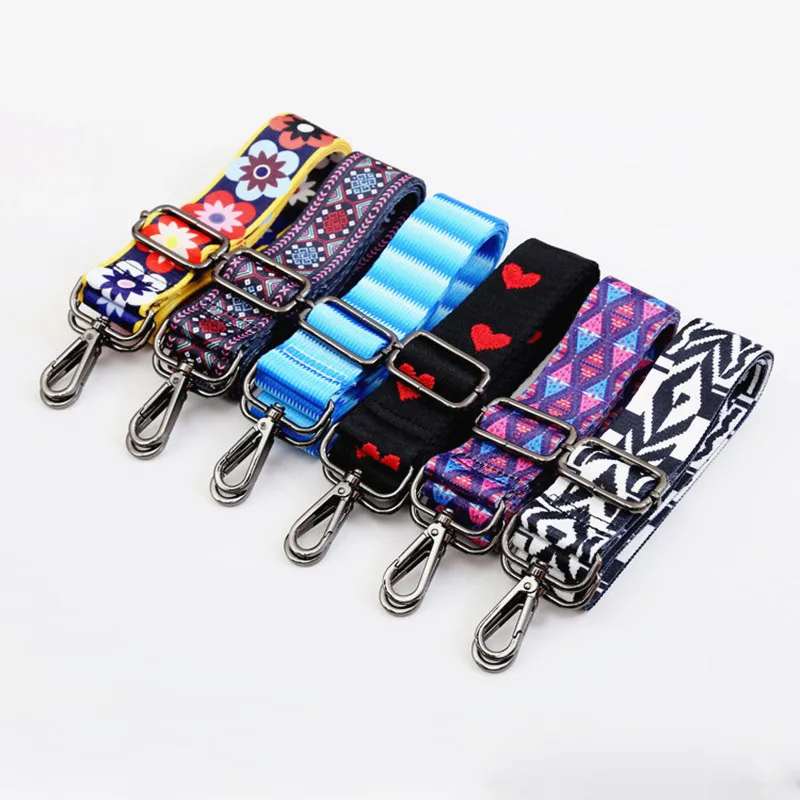 Rainbow Adjustable Obag Straps Nylon Colored Belt Bag Strap Hanger Handbag Accessories for Women Decorative Obag Handle Ornament