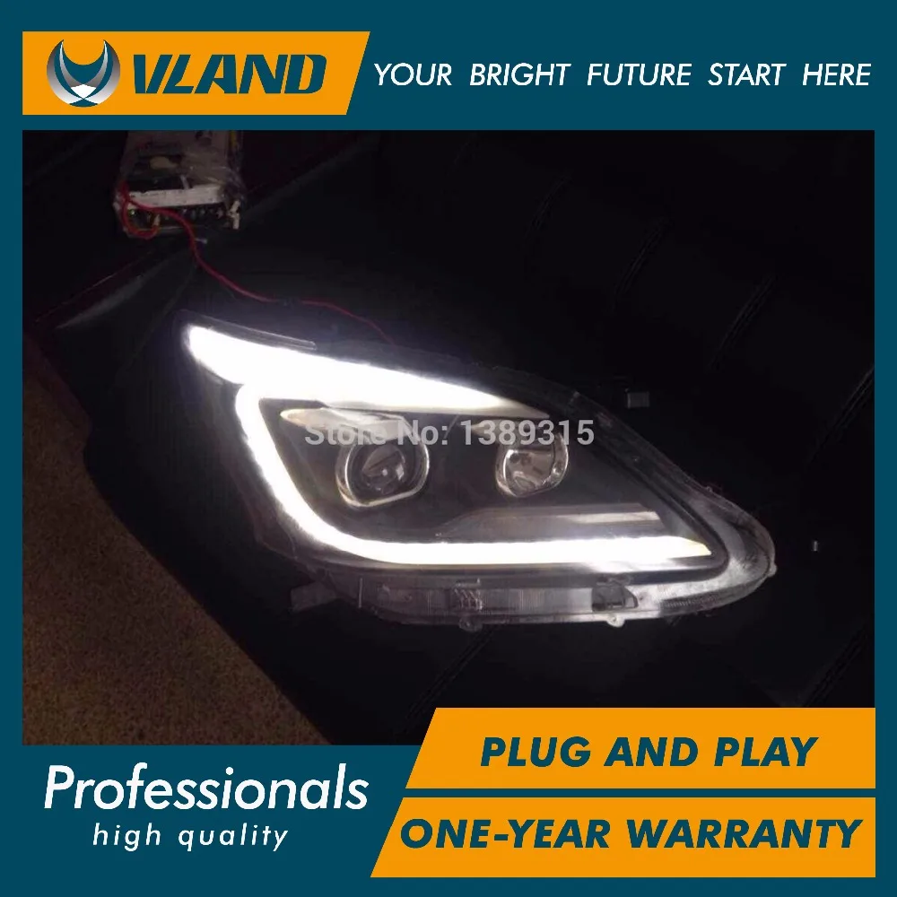 

VLAND manufacturer for Car head lamp for Innova LED Headlight 2012 2013 2014 Head light with xenon HID projector lens and Day