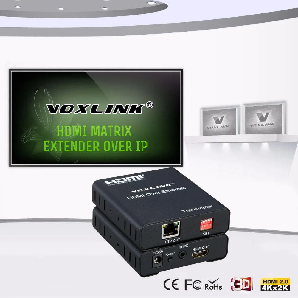 5 шт. voxlink 120 м HDMI удлинитель по IP cat 5e/6 Кабели 1080 P приемник передатчик матрица