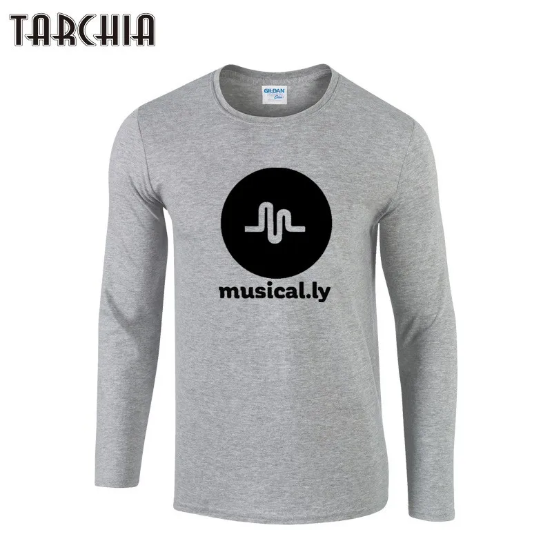 

TARCHIA Long Sleeve T Shirt Men Slim Fit Autumn MUSICALLY Casual T-Shirt Basic Style Hip Hop O Neck T Shirt Plus Size Homme