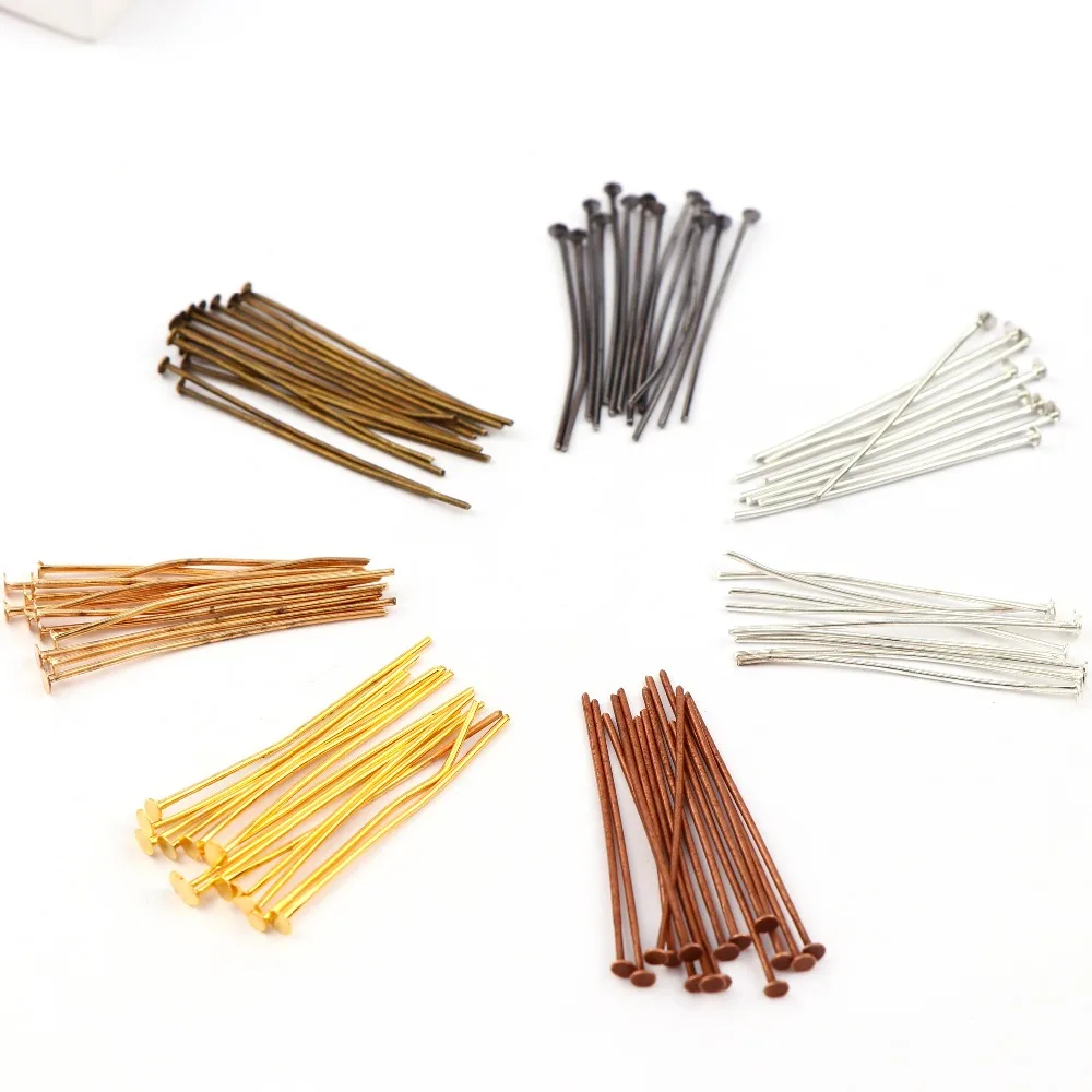 Заводская плоская шпильки с головкой 20 мм из розового золота серебра античной