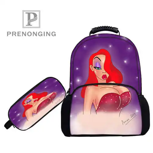 17 дюймовые рюкзаки jessica_rabbit сумки для ручек с 3D принтом школьные женские и мужские