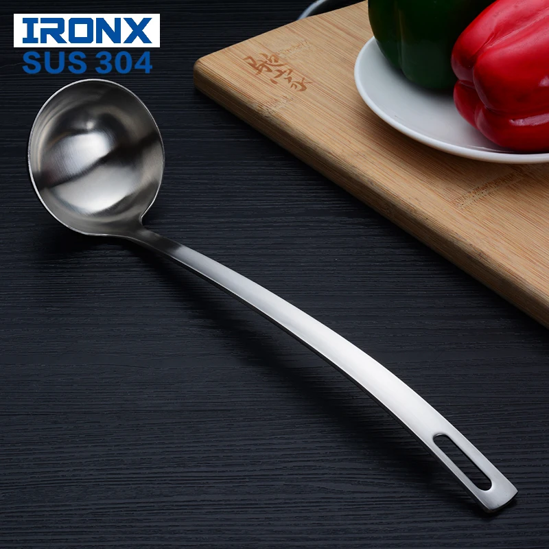 IRONX 304 ковш для супа из нержавеющей стали, кухонная сервировочная ложка для соуса, супа, бульона, соуса, 1 шт