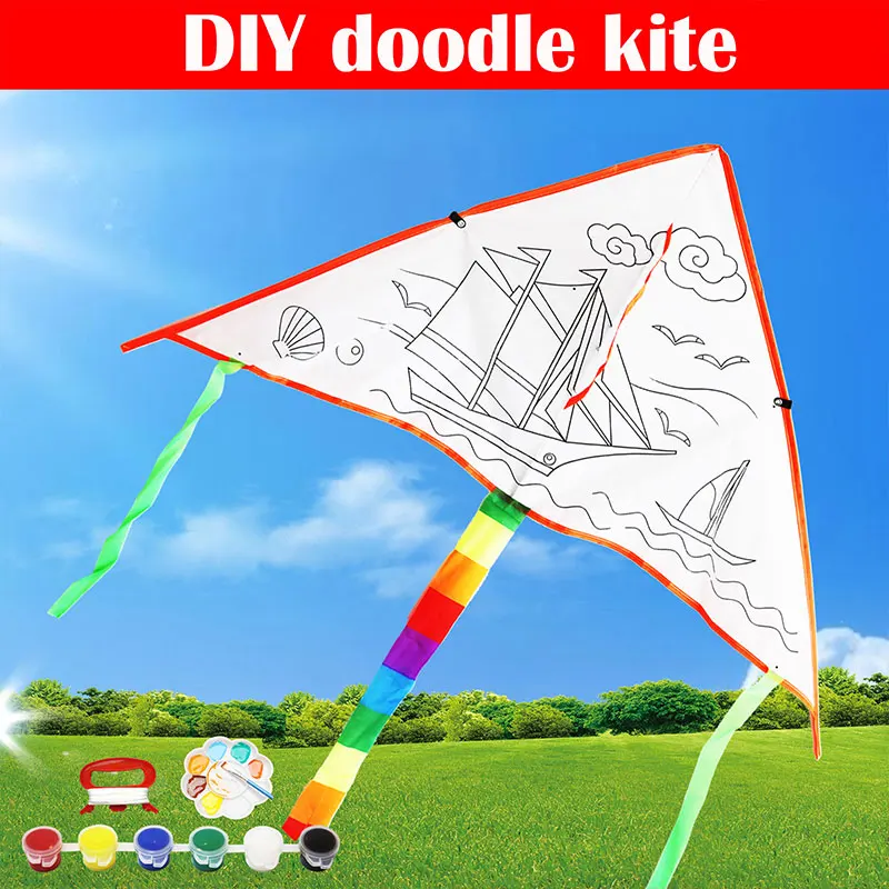 2019 diy легкий детский воздушный змей с граффити 1 комплект забавные крутые игрушки