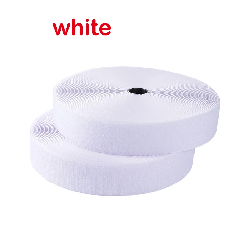 white 20mm 2meter 2 метра пара 20 мм Красочные крюк и петля крепежная лента без клея крючки velcros шитье-на волшебном поясе липкий DIY ремесло поставки - Color: white 20mm 2meter
