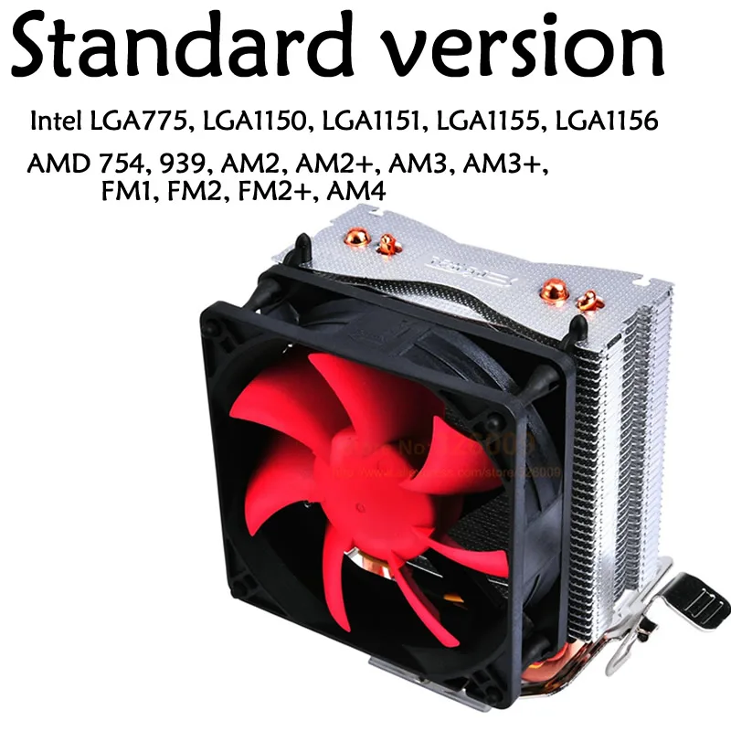 PcCooler 2 heatpipe 8 см вентилятор CPU кулер для Intel LGA 775/1150/1151/1155 для AMD AM2+/AM3/FM1/AM2/939 Вентилятор охлаждения - Цвет лезвия: standard