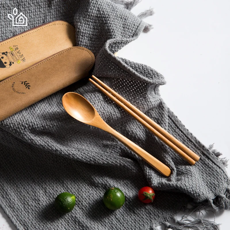 Развлекательный экологически чистый набор столовых приборов из 2 предметов