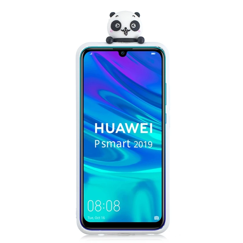 Чехол Honor 10 Lite для Huawei P Smart 2019 силиконовый чехол с объемной пандой КАКТУСОМ