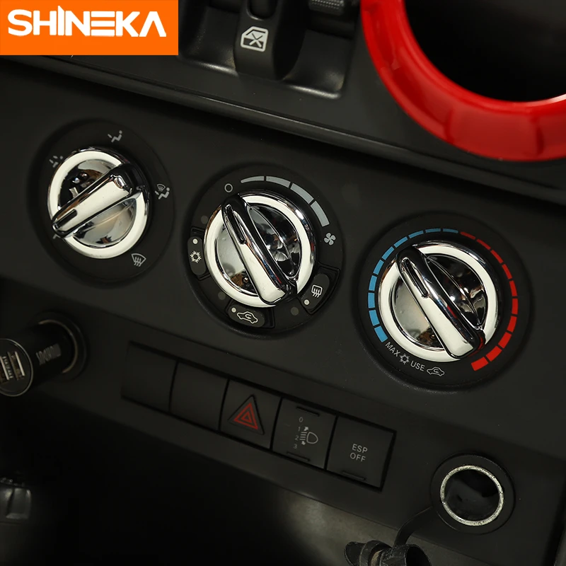 SHINEKA молдинги для интерьера Jeep Wrangler JK 2007-2010 ABS Автомобильная декоративная рамка для Центральной приборной панели Кнопка фиксатора декоративные наклейки