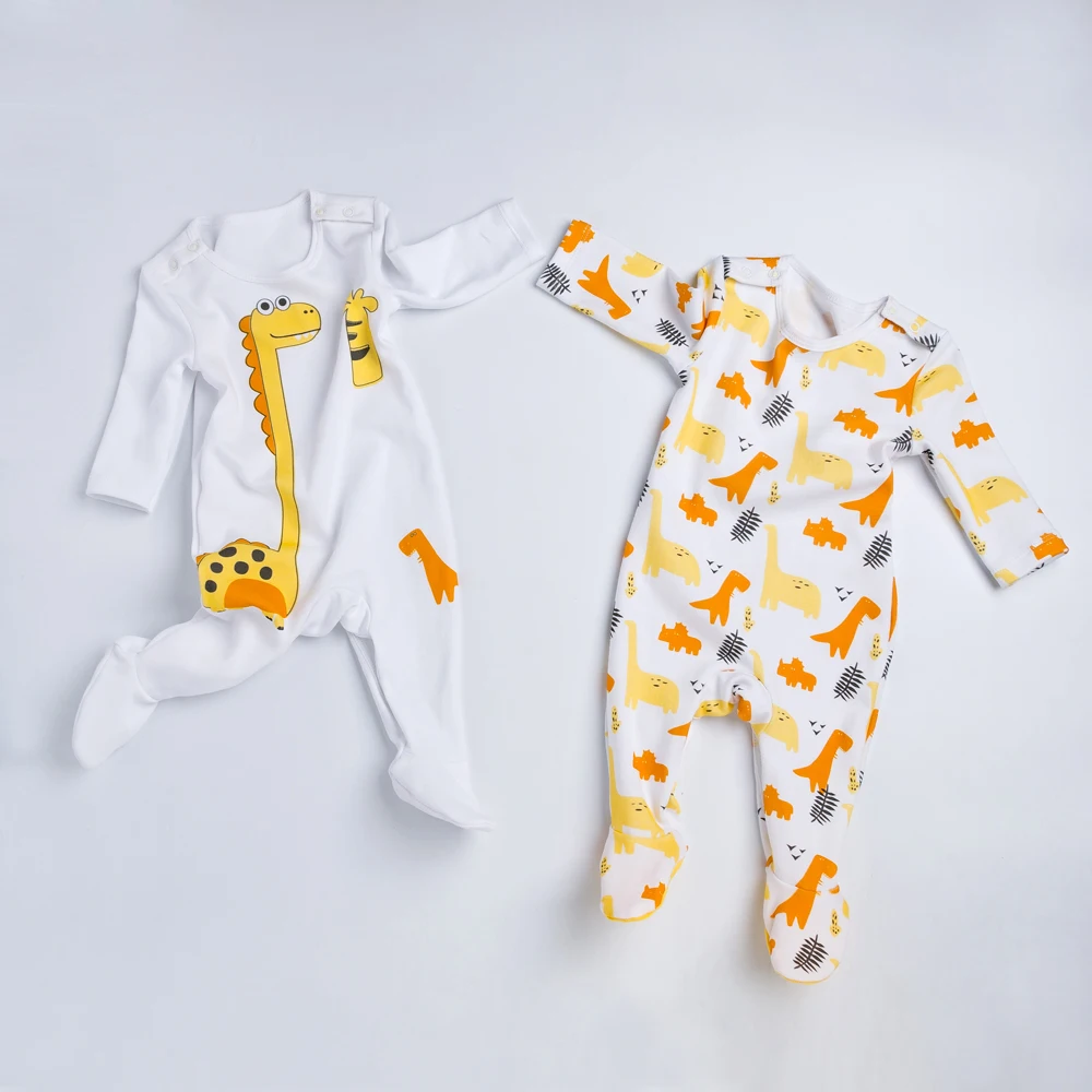 Динозавра детские комбинезоны 2019 для новорожденных футболка мальчиков и девочек