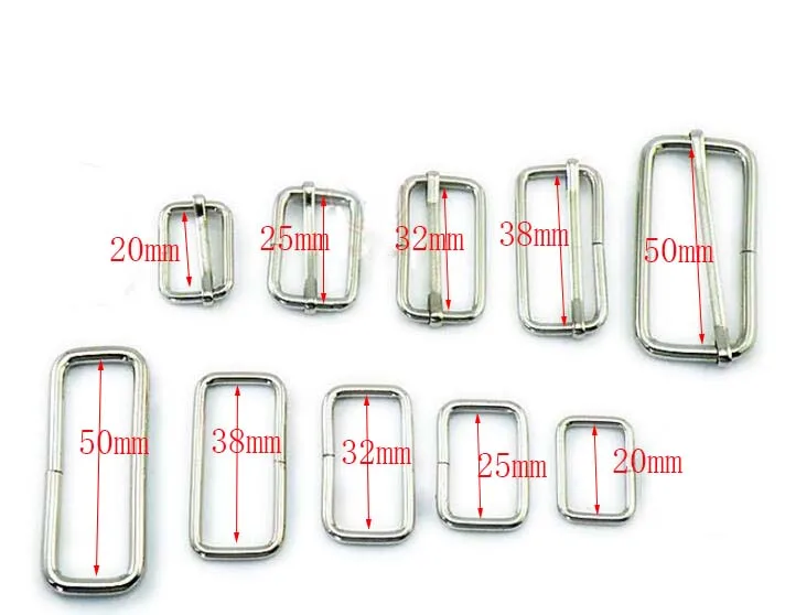 20 шт./лот металлический Регулируемый buckle20mm/25 мм/32 мм/38 мм/50 мм серебристого цвета одежды ремень DIY рукоделие Чемодан своими руками шитьё вручную сумочка-кнопки