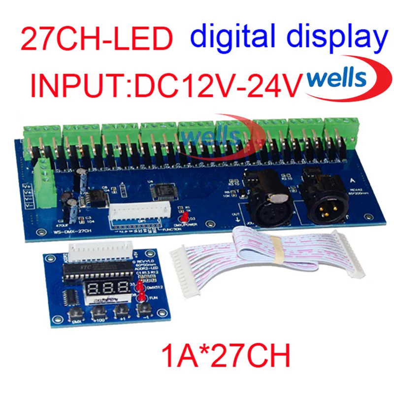 

digital display DMX512 to ADDR2 12pin wire ,use for RGB strip