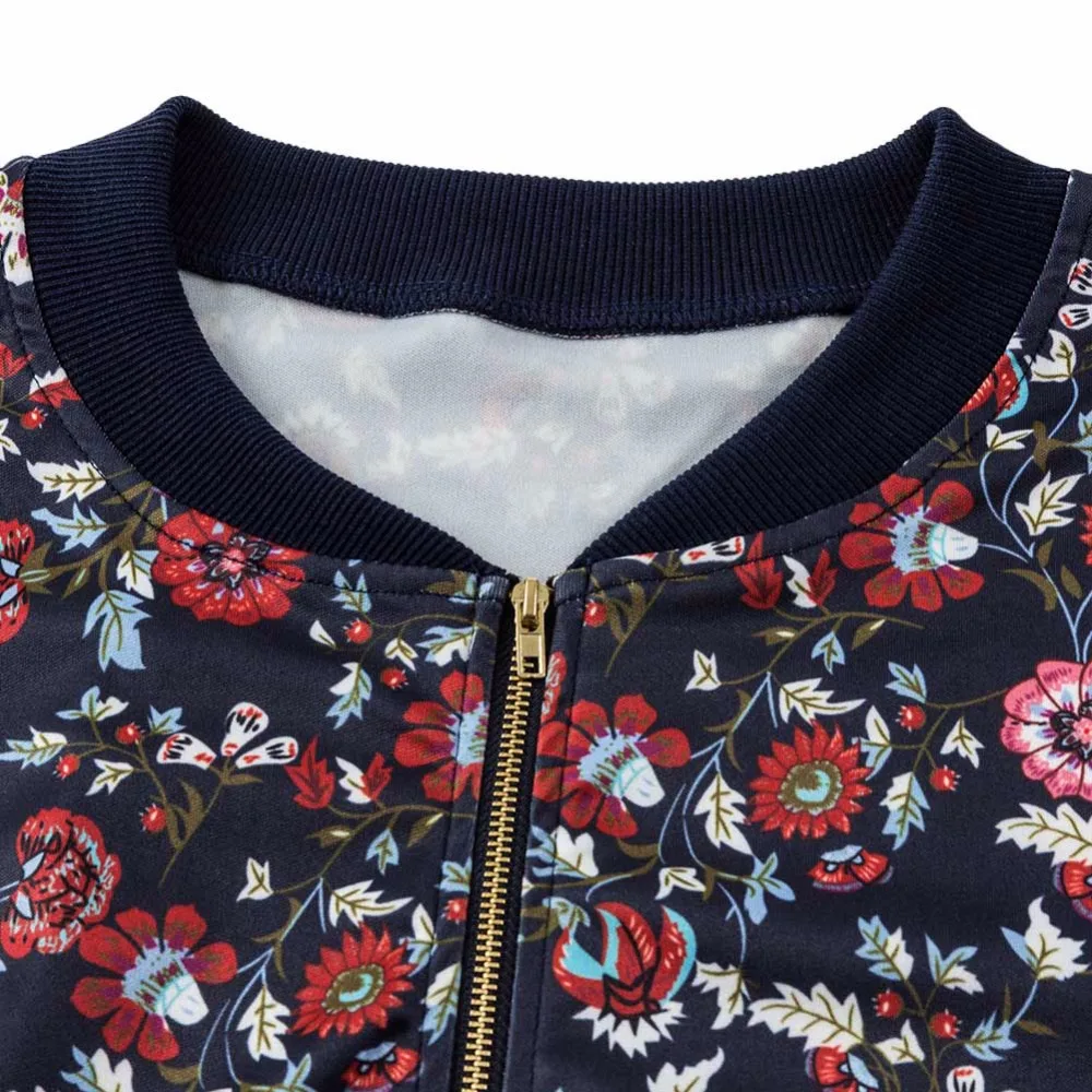 Винтаж Цветочный принт Базовая куртка пальто Для женщин с длинным рукавом на