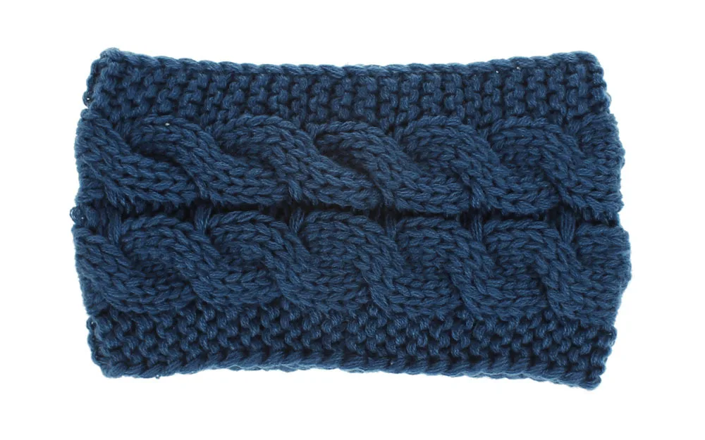 Женский вязаный тюрбан Теплый головной убор с толстым кабелем, головной убор, грелка для ушей, универсальный - Цвет: C14