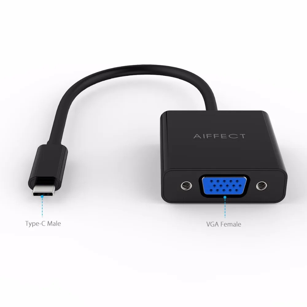 AIFFECT USB 3 1 Тип C VGA адаптер для нового Macbook Chromebook Pixel microsoft Lumia 950/950XL и других устройств