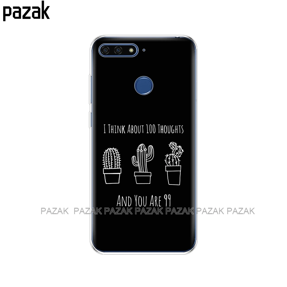 34493 Силиконовый чехол для телефона huawei Honor 7A pro, 5,7 дюймов, мягкая прозрачная задняя крышка из ТПУ, полная защита 360, для huawei Honor 7A pro - Цвет: 34493