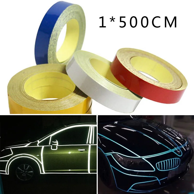 1*500 см светоотражающие наклейки Предупреждение отражатели клейкие ленты