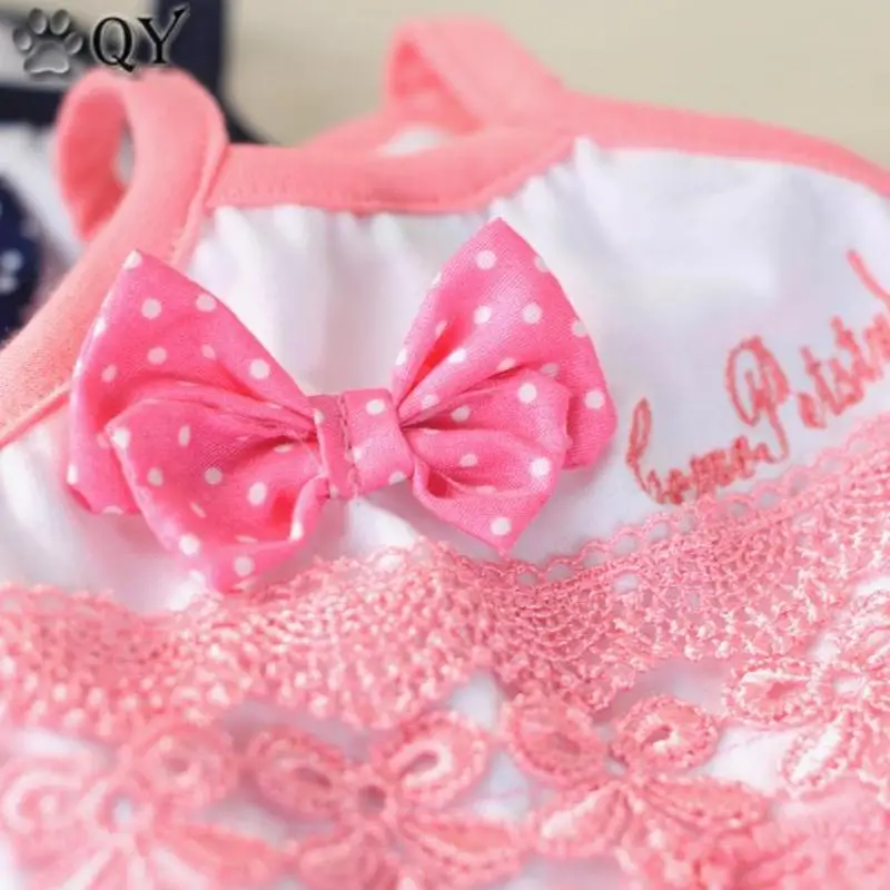 Кружевное платье с бантом для милой собаки товары домашних животных на лето и