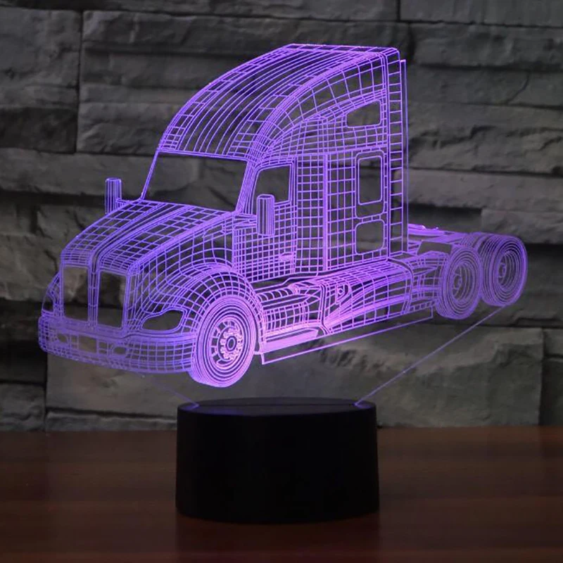 Грузовик Автобус смеситель контейнер грузовик пожарный 3D светодиодные ночные