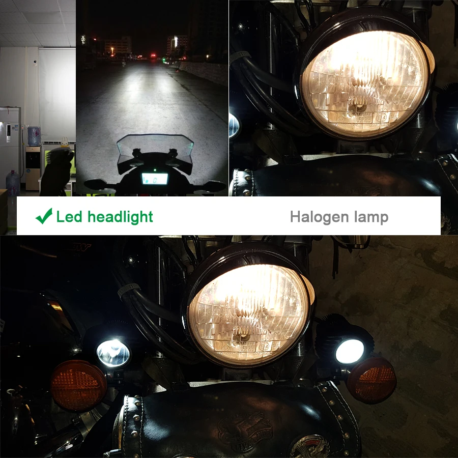 SAARMAT 2 шт мотоциклетные фары для мотокросса led 6000k белый 2700LM 18W подсветка двигателя